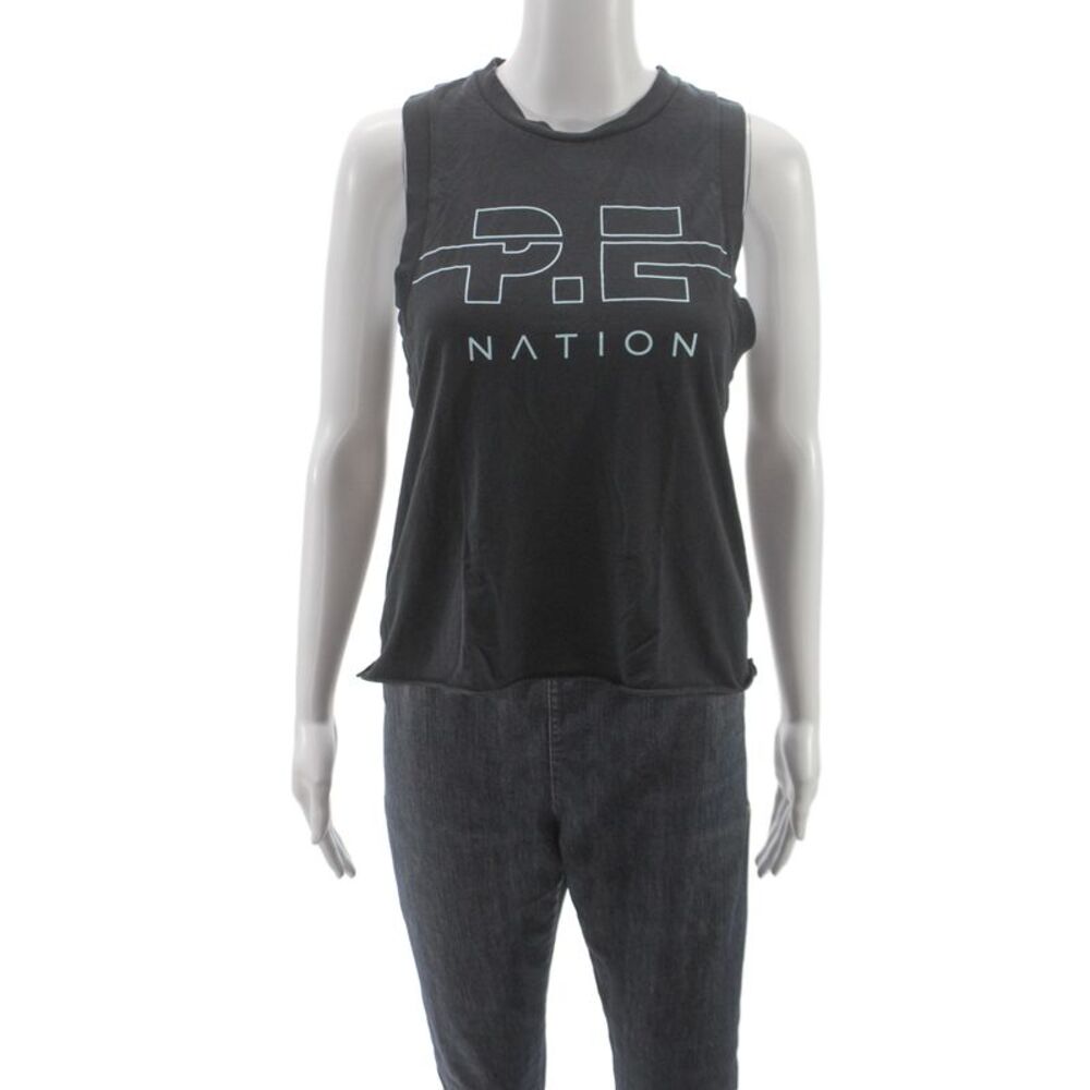 PE Nation Women Basic Gray Cotton Crewneck Tank Sports Size XS